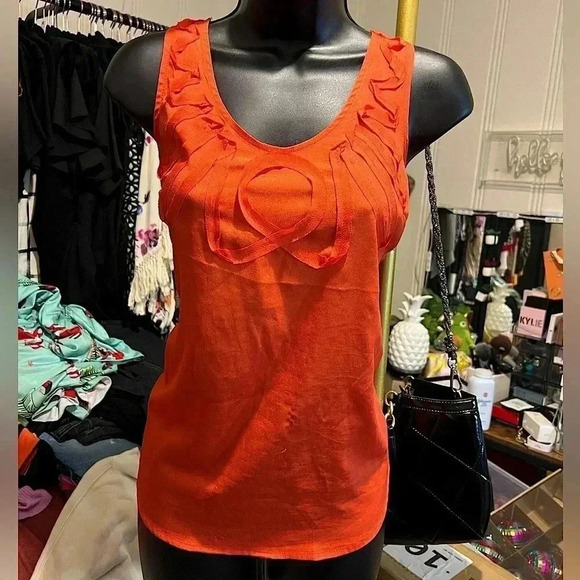 🤑 NWOT Orange Sleeveless Mossimo Work Shirt - Picture 1 of 11